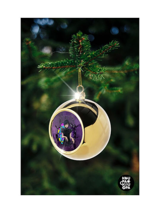 Wednesday Jenna Ortega Christmas Ball Ornament Gold