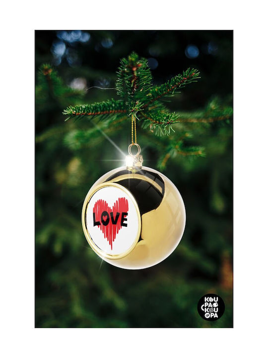 I Love You Christmas Heart Ornament Red