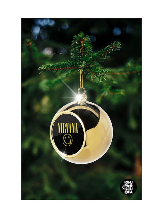 Nirvana Ornament de Crăciun Bilă Aur cu Pulbere de Aur cu Paiete