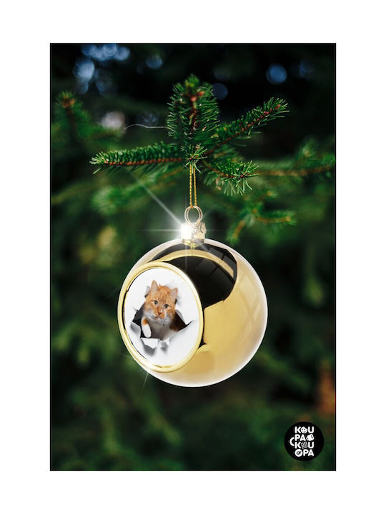 Weihnachtshänger Katze Gold