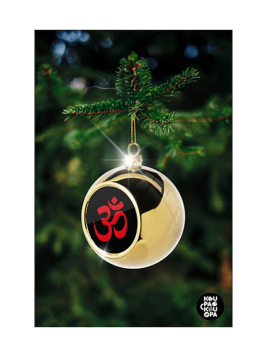 Om Weihnachtshänger Kugel Ornament Gold