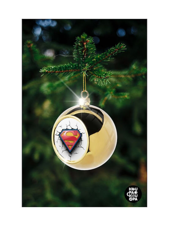 Superman Cracked Weihnachtshänger Kugel Ornament Gold