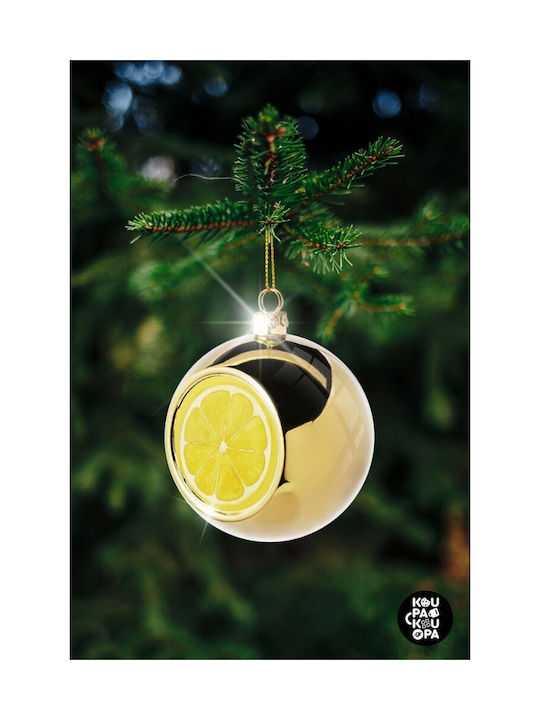 Λεμόνι Weihnachtshänger Kugel Ornament Gold