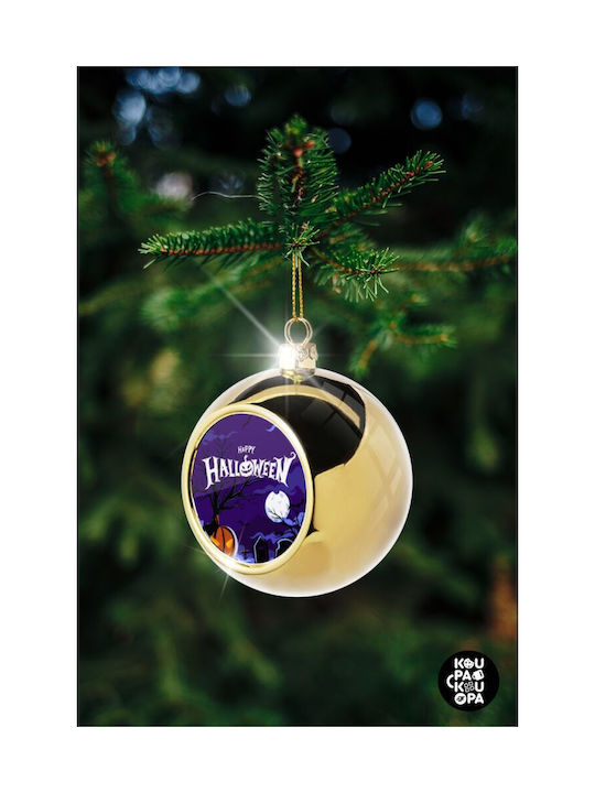 Happy Halloween Cemetery Weihnachtshänger Kugel Ornament Gold