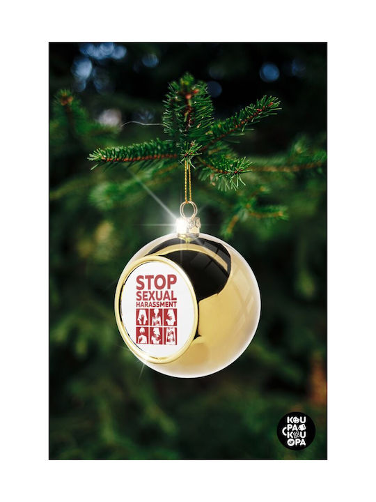 Stop Sexual Harassment Christmas Ball Ornament Gold