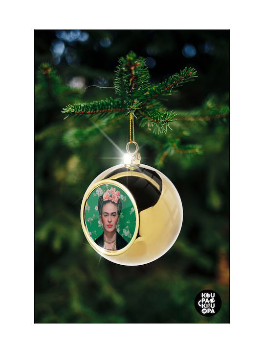 Frida Kahlo Christmas Ball Ornament Gold