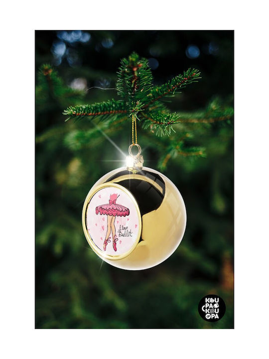 I Love Ballet Weihnachtshänger Kugel Ornament Gold