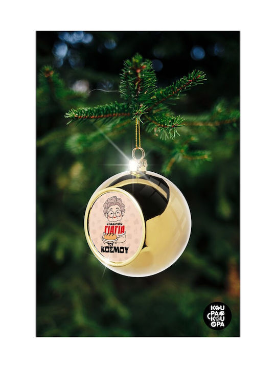 Η Καλύτερη Γιαγιά Του Κόσμου! Weihnachtshänger Kugel Ornament Gold