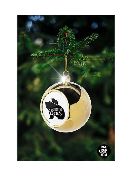 Mama Christmas Bear Ornament Gold