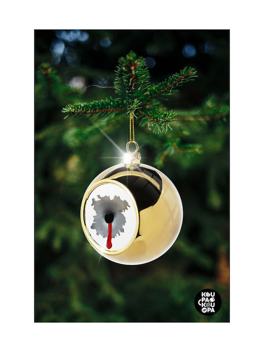 Bullet Holes Christmas Ball Ornament Gold