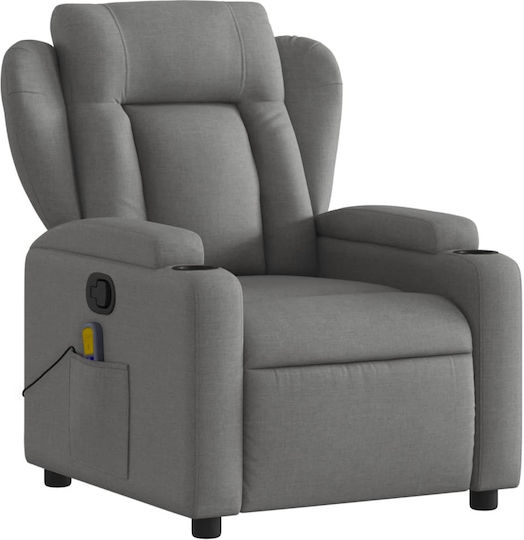 Πολυθρόνα Relax Massage με Υποπόδιο Σκούρο Γκρι 77x94.5x100cm