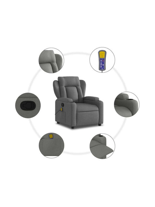 Πολυθρόνα Relax Massage με Υποπόδιο Σκούρο Γκρι 77x94.5x100cm