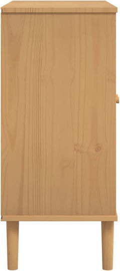 Μπουφές από Μασίφ Ξύλο Καφέ / Ρατάν 80x35x80cm