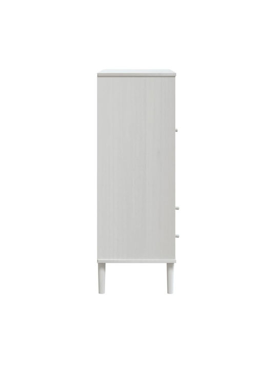 Μπουφές mit Schubladen Λευκό/Ρατάν 90x40x112cm