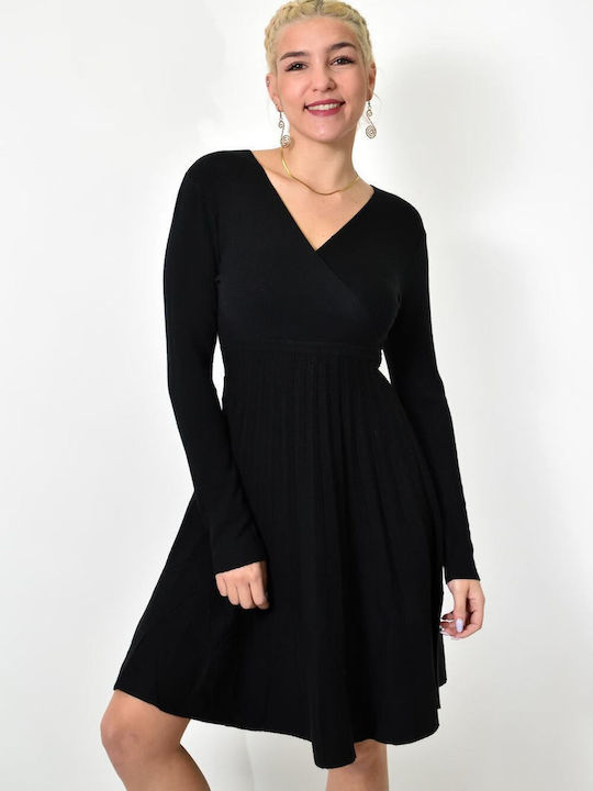 Potre Mini Dress Wrap Black