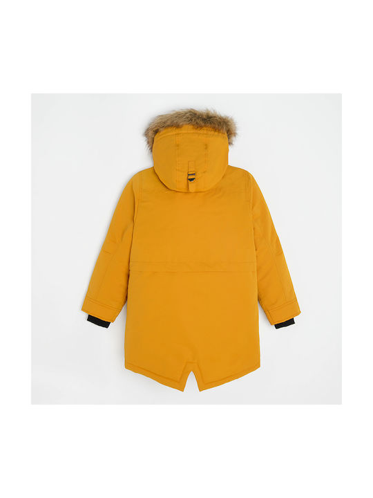 Kids Casual Coat with Hooded Yellow