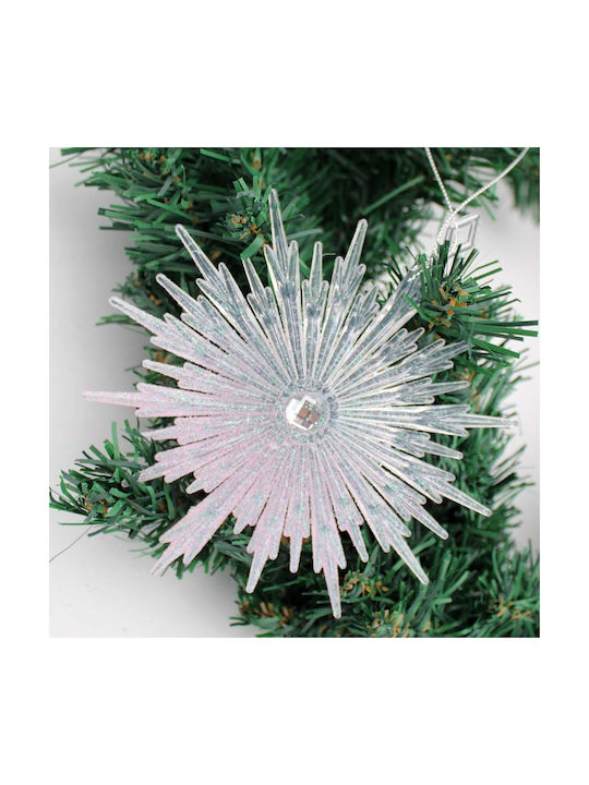 Κρεμαστό Christmas Plastic Snowflake Ornament Transparent 12x12cm