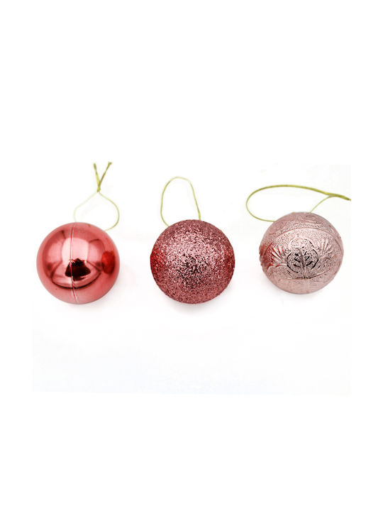 Christmas Set Ornaments Pink 3.9cm 12pcs