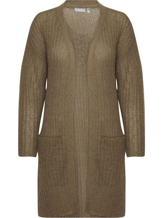 Къса Дамска плетена жилетка Beige
