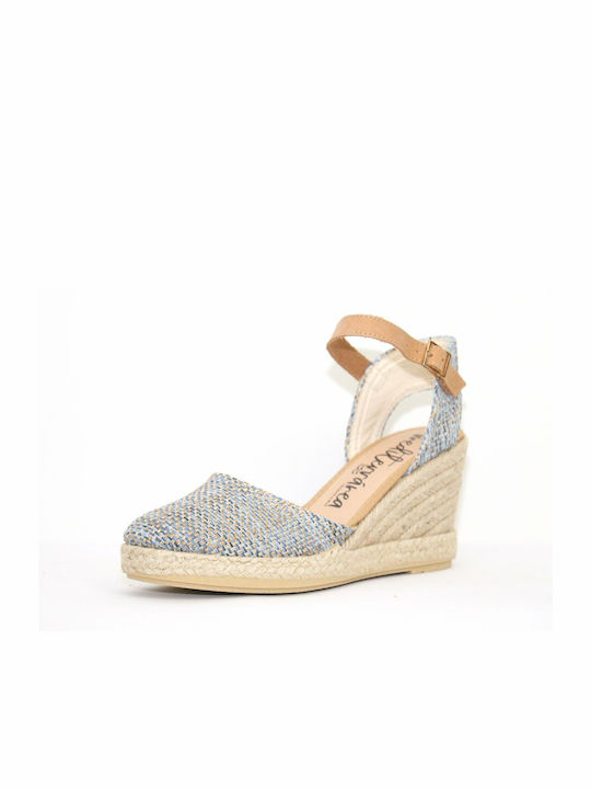 Mediterranean Anatomische Damenplattformen im Espadrilles-Stil Beige