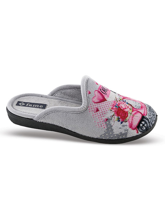 FAME Closed Women's Slippers in Gray color