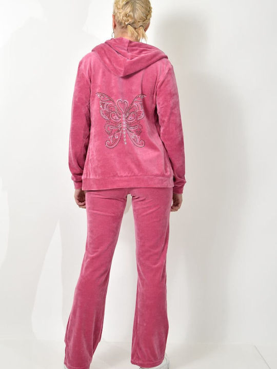 Set de Trening Catifea Pink