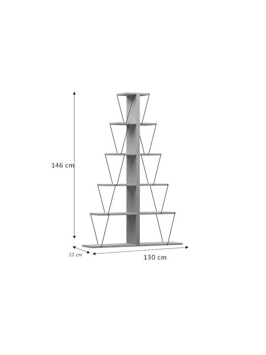 Βιβλιοθήκη Mini Tars Λευκό 130x22x146εκ.