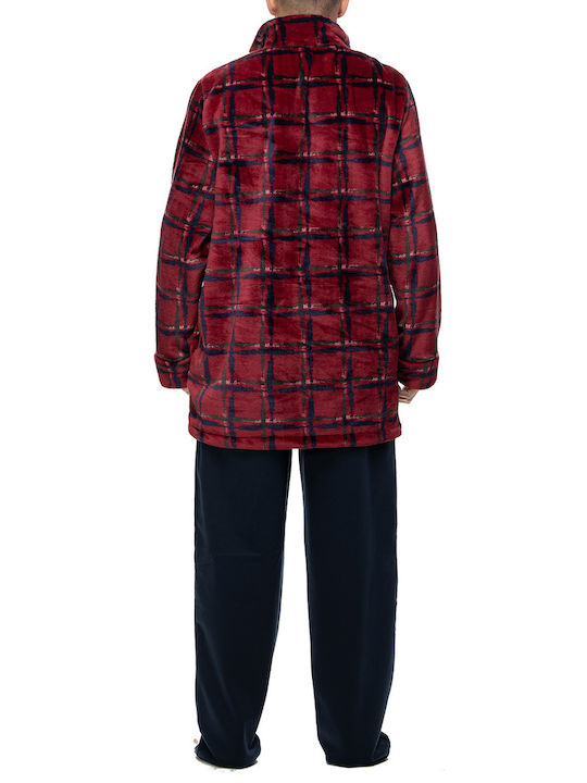 Koyote Men's Winter Pajama Robe Bordeaux