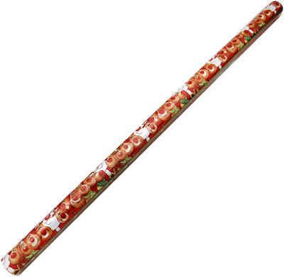 Weihnachtlich Einwickelpapier für Geschenke Rot 70x200cm.