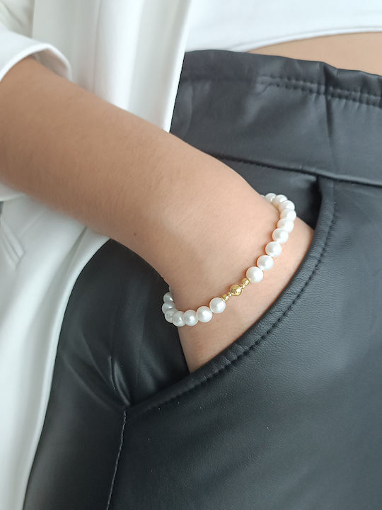 Margaritari Bracelet made of Gold 14K with Pearls