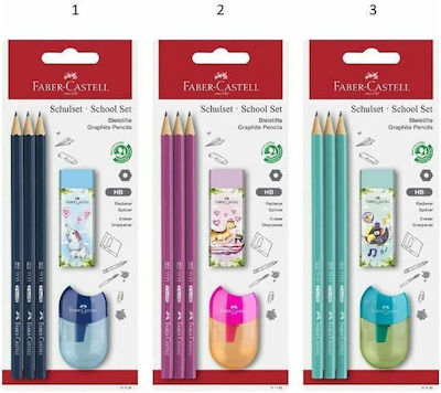 Faber-Castell Awf Jungle Σετ 3 Μολύβια με Ξύστρα και Γόμα