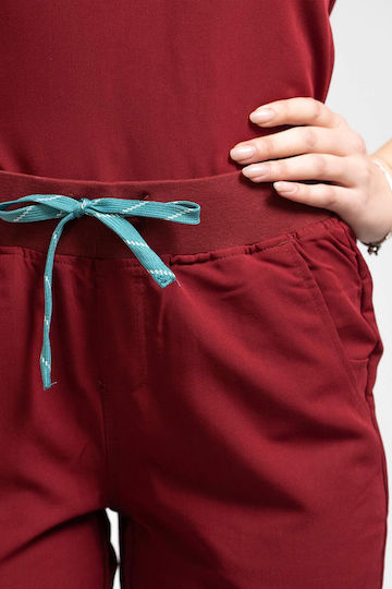 Dr. Scrub Femei Pantaloni medicali Burgundy