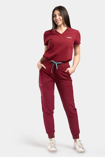 Dr. Scrub Femei Bluză medicală Burgundy