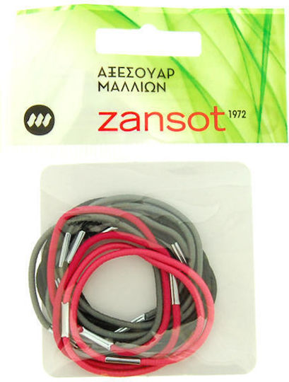 Zan Sot Set Hair Scrunchies 12 Pieces Fuchsia Pink Grey Black Random Selection