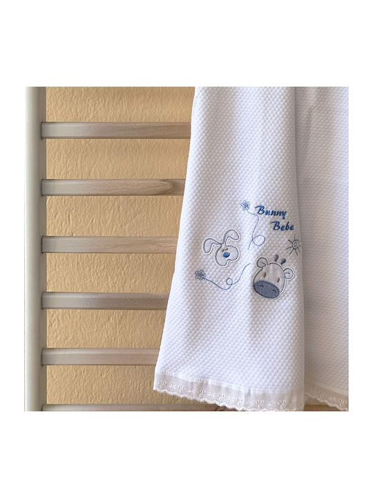 Bunny Bebe Swaddle Wrap Λευκό / Σιέλ