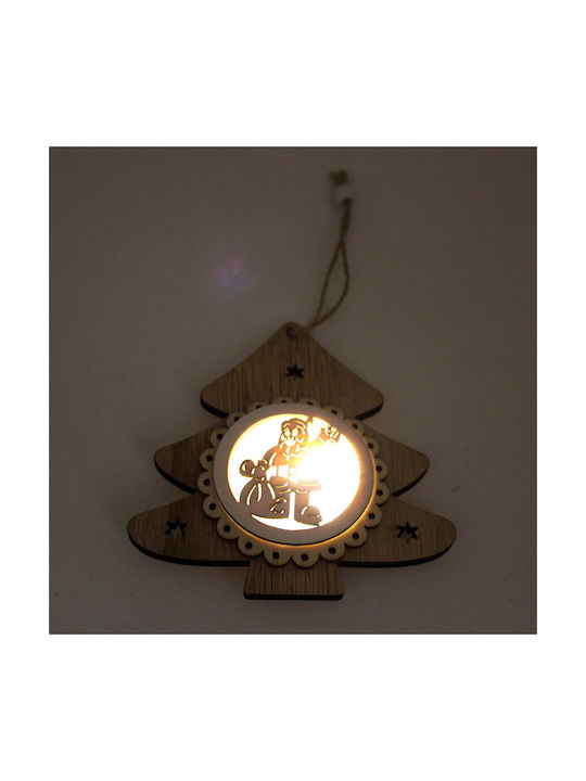 Κρεμαστό Christmas Tree Illuminated Ornament Brown 11x11cm