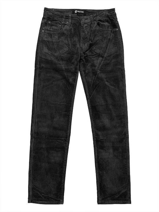 Ustyle Pantaloni de Bărbați din Jean în Linie Dreaptă Black