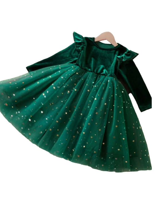 TakTakBaby Mädchen Kleid Samt Green