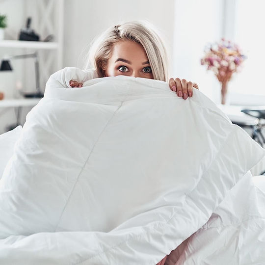 HappyNest Pilotă Single De Puf 150x200cm Spring-autumn Alb