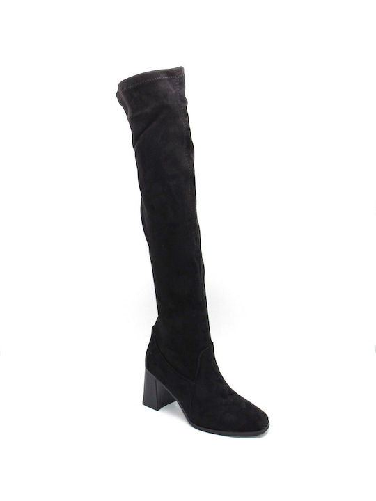 Super Mode Suede Over the Knee Women's Boots Black