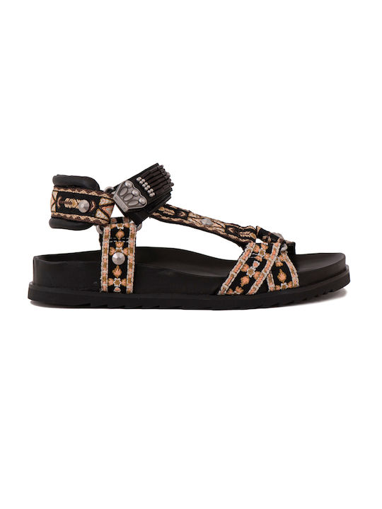 Ash 'ugo' Leather Women's Flat Sandals in Black Color