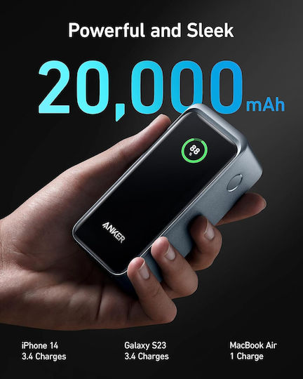 Anker 735 Prime Power Bank 20000mAh 200W με Θύρα USB-A και 2 Θύρες USB-C Ασημί