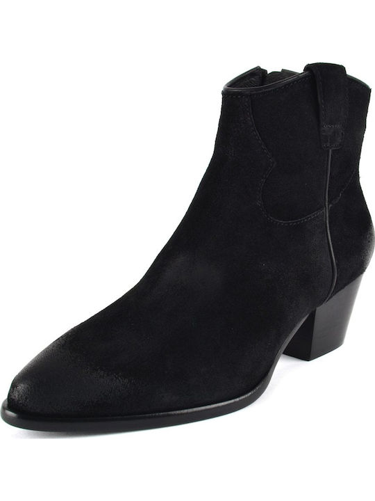 Houston Suede Γυναικεία Μποτάκια Μαύρα