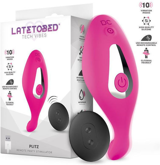 LateToBed Plitz Mini Δονητής για Ζευγάρια με Απομακρυσμένο Έλεγχο 9.4cm Φούξια