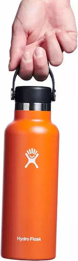 Hydro Flask Standard Mouth Bottle Thermos Stainless Steel BPA Free 532ml Orange