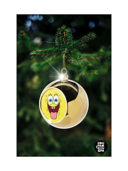 Μπομπ Σφουγγαράκης Χαμόγελο Christmas Ball Ornament Gold