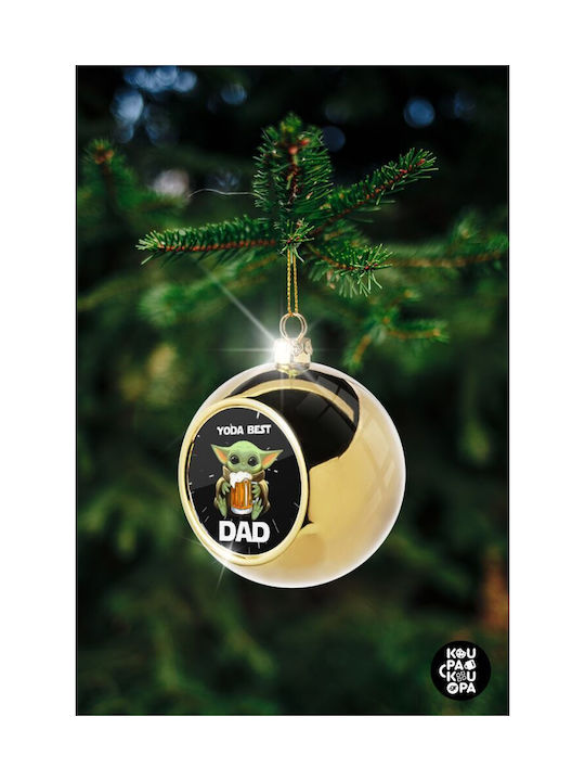 Yoda Best Dad Christmas Ball Ornament Gold