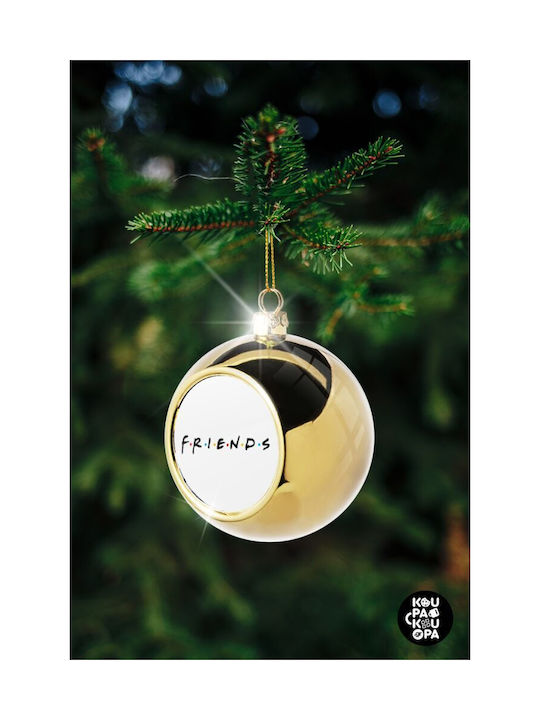 Friends Christmas Ball Ornament Gold