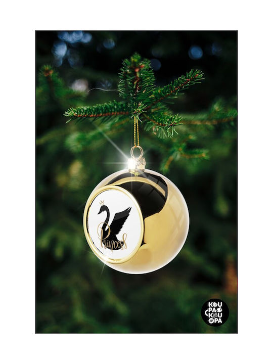 Princess Christmas Swan Ornament Gold