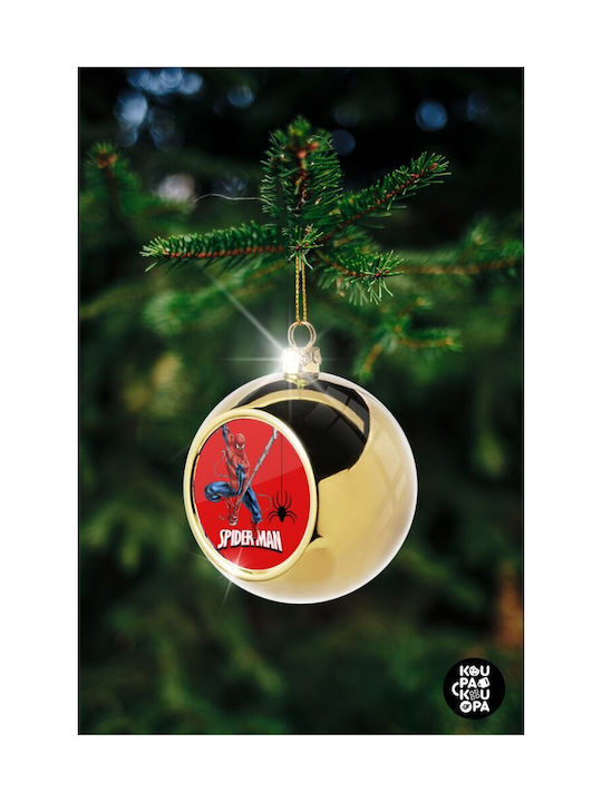 Spiderman Fly Ornament de Crăciun Bilă Aur cu Pulbere de Aur cu Paiete